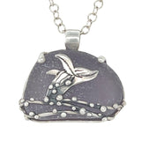 humpback whale breaching sea glass necklace