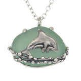 dolphin sea foam sea glass necklace