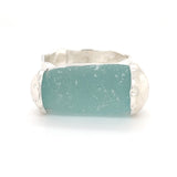 turquoise genuine sea glass stopper stem ring