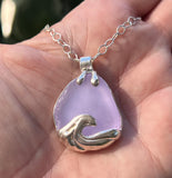 ocean wave neodymium sea glass necklace