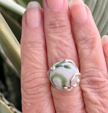 1/2 marble genuine sea glass swirl ring