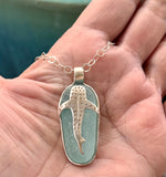 whale shark sea glass necklace