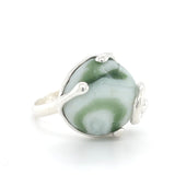 1/2 marble genuine sea glass swirl ring