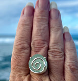 sea foam genuine sea glass swirl wave ring