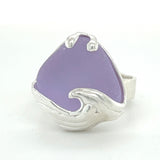 ocean wave genuine sea glass rings (various colors + sizes)