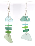 whimsical fish sea glass earrings (mulitple variations)