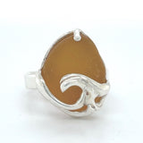 ocean wave genuine sea glass rings (various colors + sizes)
