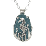 mystical sea horse sea glass necklace
