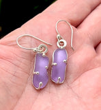 4 prong neodymium sea glass earrings