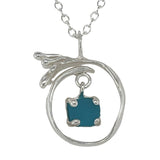 bright aqua sea glass splashing wave necklace