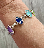 rainbow sea glass bracelet
