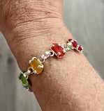 rainbow sea glass bracelet