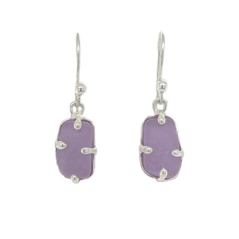 4 prong neodymium sea glass earrings - tossed & found jewelry