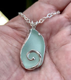 sea foam sea glass swirl + urchin necklace - tossed & found jewelry