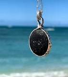 urchin orb genuine black sea glass necklace necklace - tossed & found jewelry