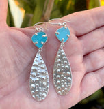 urchin bright aqua sea glass earrings - tossed & found jewelry