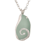 sea foam sea glass swirl + urchin necklace - tossed & found jewelry