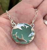 circling sharks sea glass necklace - tossed & found jewelry