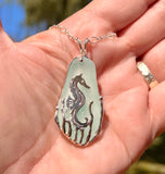 mystical sea horse sea glass necklace - tossed & found jewelry