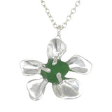 various sea glass plumeria necklaces
