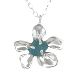 various sea glass plumeria necklaces