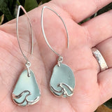 open wave sea foam sea glass earrings - tossed & found jewelry