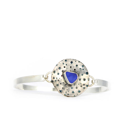 cobalt sea glass urchin bracelet - tossed & found jewelry