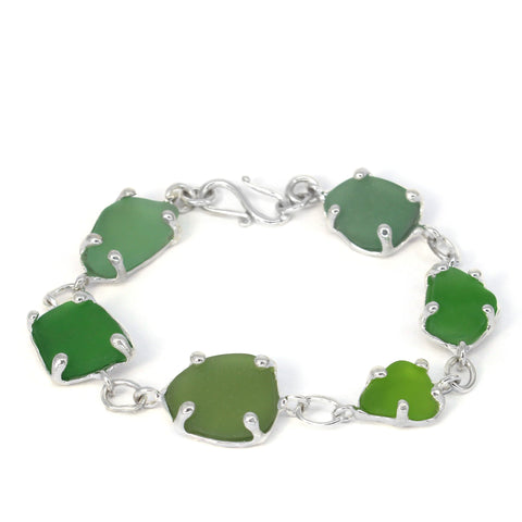 sea of greens sea glass bracelet - tossed & found jewelry