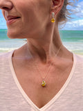 dripping sunshine yellow sea glass necklace - tossed & found jewelry