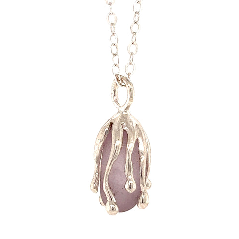 dripping lavender sea glass necklace - tossed & found jewelry