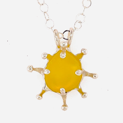 sunshine yellow sea glass burst necklace - tossed & found jewelry