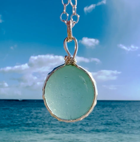 urchin orb genuine sea glass necklace necklace - tossed & found jewelry