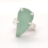 4 prong sea foam genuine sea glass ring - tossed & found jewelry