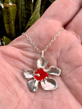 rare red sea glass plumeria necklace - tossed & found jewelry