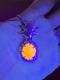 yellow UV sea glass pineapple necklace - tossed & found jewelry