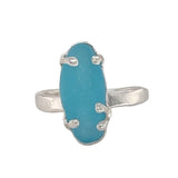 bright aqua genuine sea glass prong ring - tossed & found jewelry