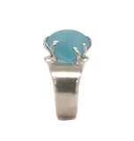 aqua genuine sea glass multi prong/band ring - tossed & found jewelry