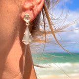 grey genuine sea glass post earrings - tossed & found jewelry