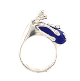 cobalt authentic sea glass splashing wave ring - tossed & found jewelry