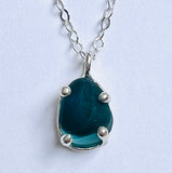 a variety of Seaham sea glass prong necklaces - tossed & found jewelry