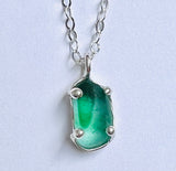 a variety of Seaham sea glass prong necklaces - tossed & found jewelry