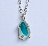 a variety of Seaham sea glass prong necklaces - tossed & found jewelry