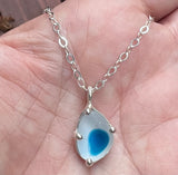 a variety of Seaham sea glass prong necklaces - tossed & found jewelry