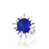 sunburst cobalt blue sea glass ring - tossed & found jewelry